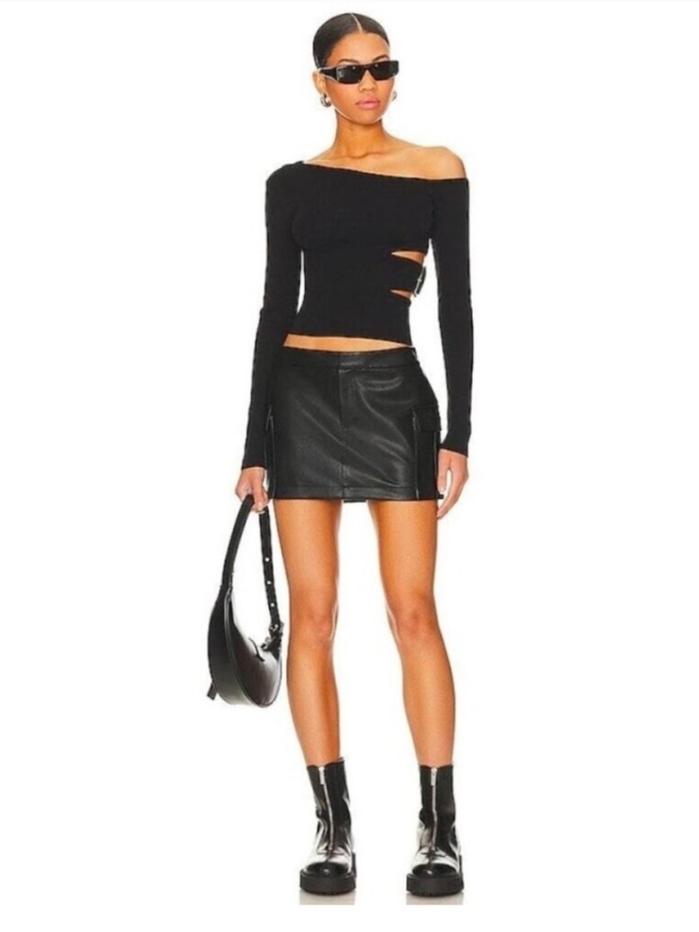 Nwt Superdown Tobi Faux Leather Skirt In Black Size S — image 4 of 8